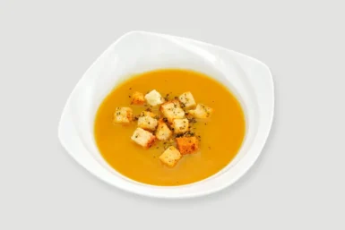 Fahéjas édesburgonya krémleves fűszeres krutonnal