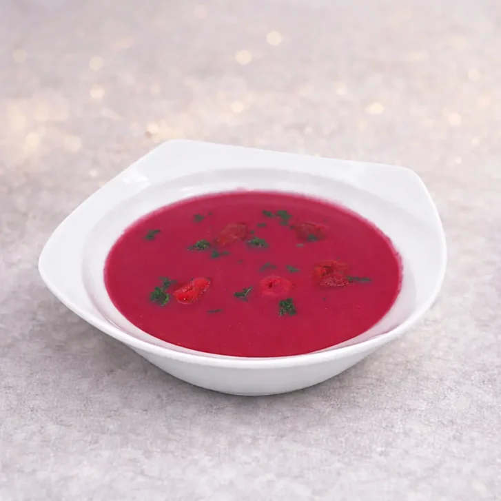 Pezsgős málnakrémleves