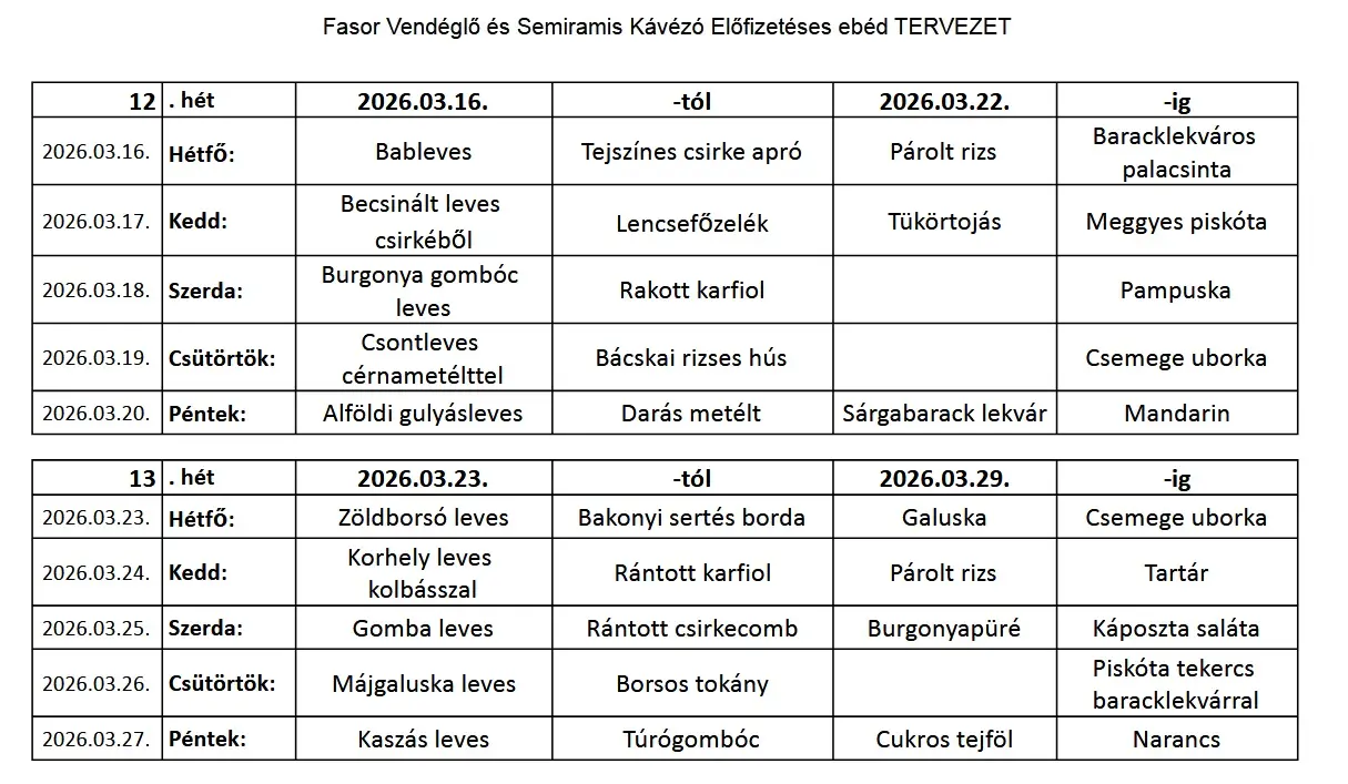 2026 menü 12-13 hét