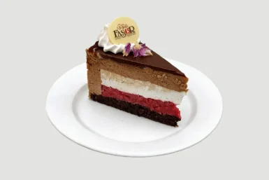 Málnás csokimoussetorta (szelet)