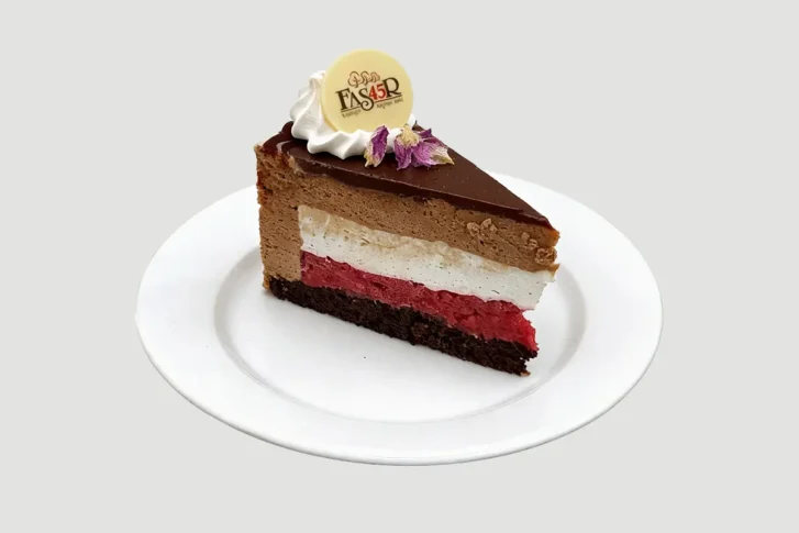 Málnás csokimoussetorta (szelet)