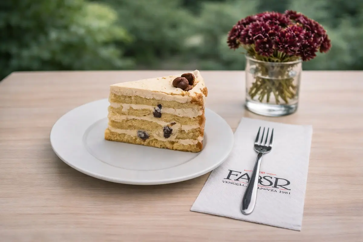 Vaníliás mazsolás krémtúró torta