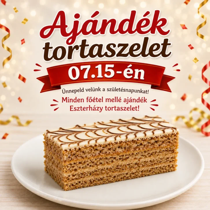Ajándék tortaszelet a Fasor születésnapján