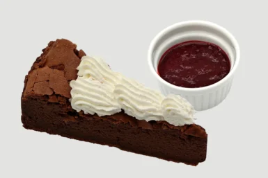 Csokoládés felhőtorta szelet meggyöntettel